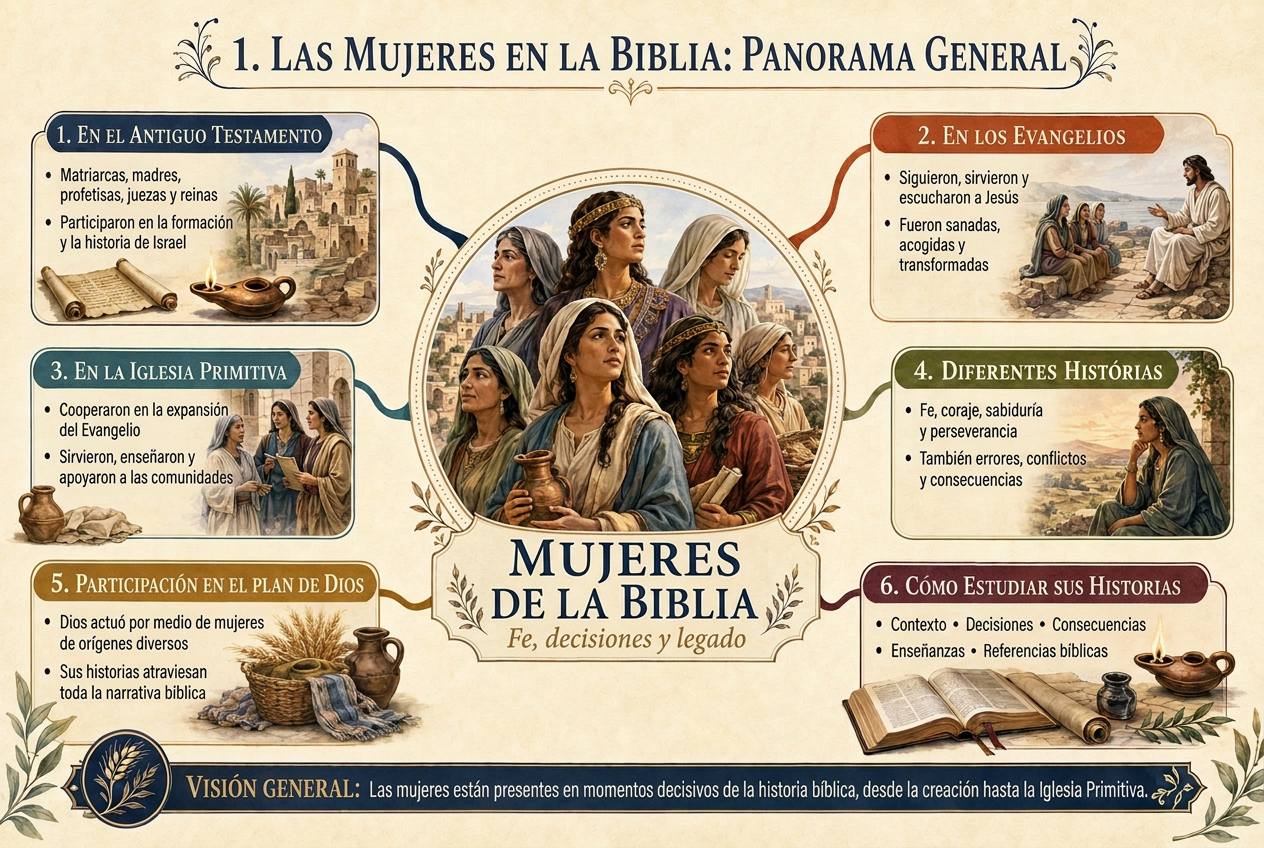 Mapa 01 — Panorama de las mujeres en la Biblia